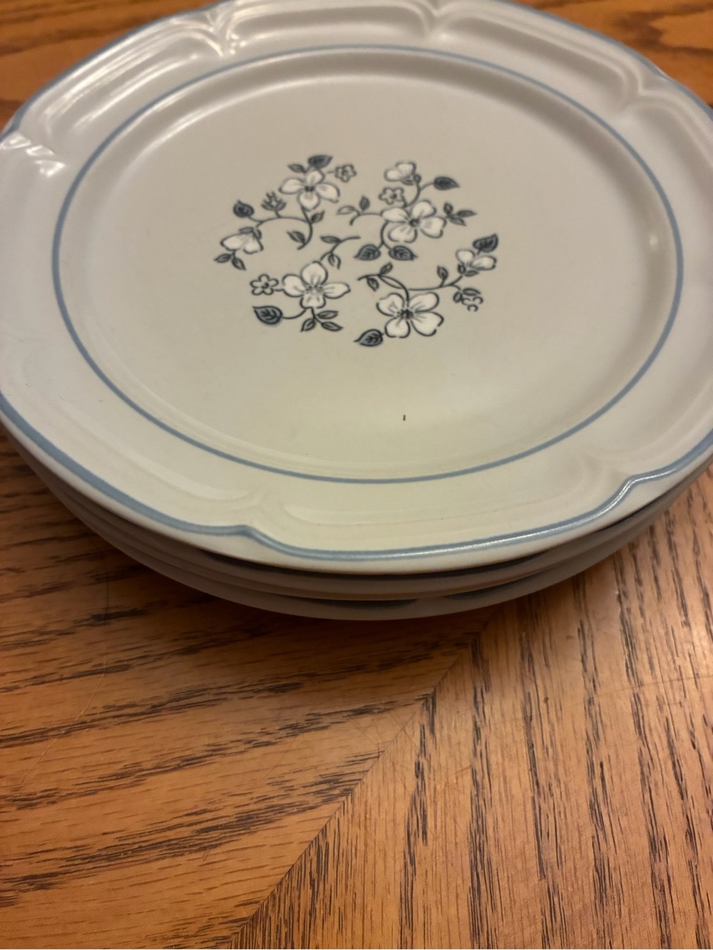 Covington Avondale Set of 4 dessert or salad Plates with Blue Floral Motif